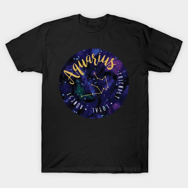 Aquarius Zodiac T-Shirt by CreativeHermitCo